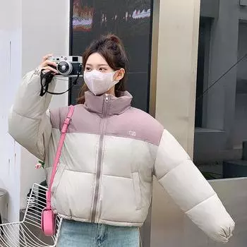 Подходящая по цвету одежда из хлопка для женщин, новая утолщенная одежда из хлеба, короткое зимнее пальто M