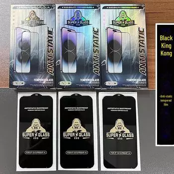 Подходящее закаленное защитное стекло для iPhone 16 с антистатической технологией Black Diamond для iPhone 16, 15, 14 Plus и iPhone 13. iPhone 15 Pro Max, 10 pieces