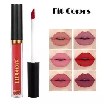Подходящие цвета, 6 цветов, матовый без блеска для губ с окунаемой чашкой, не прилипающая чашка, жидкая губная помада с тонким бархатным тюбиком 01