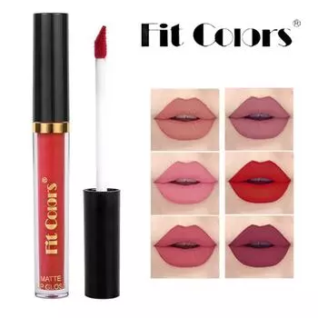 Подходящие цвета, 6 цветов, матовый блеск для губ без чашки, не прилипающая чашка, туманный бархатный тонкий тюбик, блеск для губ, жидкая помада 01