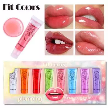 Подходящие цвета 8 цветов Lip Hel Lip Oil Cases Натуральное увлажняющее пряное мятное масло для большого рта и больших губ 12ml*8pcs