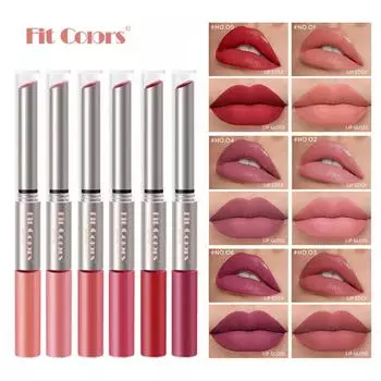 Подходящие цвета: двойная головка и не прилипающая чашка двойного назначения. Матовый красный туман, бархатная глазурь для губ. 01