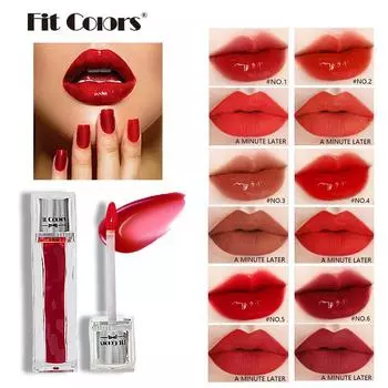 Подходящие цвета Прозрачное зеркало Водяной свет Глазурь для губ Кубики льда прозрачные и увлажненные и белые, губная помада Красная вода 01