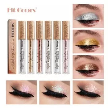 Подходящие цвета Жидкий жемчужный свет-тени для век с металлической текстурой легко окрашиваются Жемчужный свет, тонкие тени для век Жидкость для губ 01