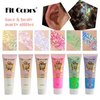 Подходящие цвета Звездное небо Трубка Блестящий гель Хамелеон Выделите тени для век Лицо Губа Тела Блеск 01