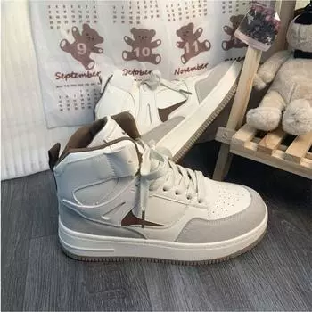 Подходящие по цвету высокие кроссовки Macaron Air Force One для детей, новые универсальные повседневные кроссовки для сноубординга для студентов 35 хаки