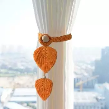 Подхваты для штор в стиле бохо, ручная вязка, хлопчатобумажные льняные подхваты с регулируемыми деревянными армия зеленый