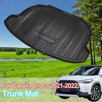 Подкладка для багажника автомобиля Toyota Corolla Cross 2021-2023 (Подходит для модели без сабвуфера JBL в багажнике) Защитный чехол для напольного коврика чёрный