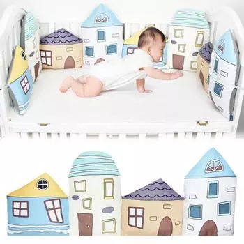 Подкладка для детской кроватки в скандинавском стиле, предотвращающая столкновение, цельная защитная подушка для бампера для детской кроватки, детский аксессуар A
