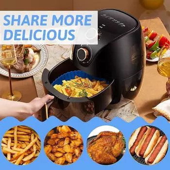 Подкладка для фритюрницы из силикона, многоразовый горшок для фритюрницы, антипригарный дизайн масляного фильтра, коврик для кухни пищевого класса 22 см, большой сменный коврик