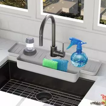 Подкладка для кухонного крана, складная подкладка для раковины в ванной, силиконовая впитывающая подкладка One Size