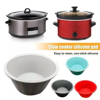 Подкладка для медленноварки, легко чистящийся пищевой силикон 5QT-6QT, кастрюля для медленного тушения, внутренняя подкладка, инструмент для приготовления пищи, кухонный гаджет серый