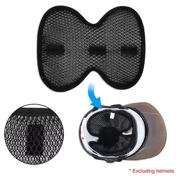 Подкладка для мотоциклетного шлема, дышащая подушечка для защиты от пота, многоразовая и моющаяся внутренняя часть шлема чёрный