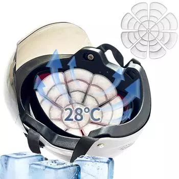 Подкладка для мотоциклетного шлема PCM Ice Caps Mat Защита для мотоцикла Кепка Кепки Внутренняя летняя охлаждающая подставка для велосипедного шлема белый