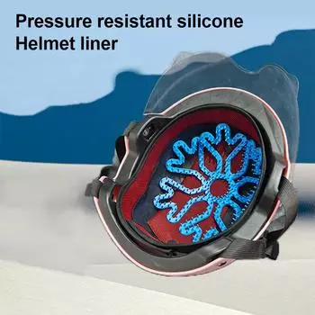 Подкладка для мотоциклетного шлема, силиконовая подкладка для шлема, препятствующая деформации, вентилируемая, дышащая, вентилируемая подкладка для велосипедного шлема для езды по снегу синий