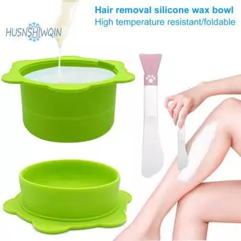 Подкладка для подогрева воска с лопаткой - прозрачная чешуя, форма цветка, антипригарное покрытие, многоразовое использование, замена нагревателя расплава воска зелёный