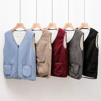 Подкладка из флиса, короткая женская внутренняя одежда без воротника, хлопковый жилет с низом, легкий и тонкий внутри с термобельем Tide M recommends less than 50kg чёрный