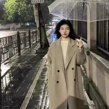 Подкладка из пуховика, утолщенное кашемировое шерстяное пальто, женское, среднее и длинное, 2024, новое зимнее шерстяное пальто S
