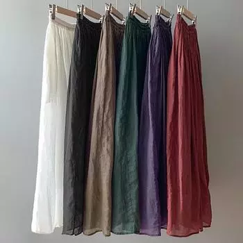 Подкладка осень 2024 Fairy универсальная эластичная талия обтягивающая повседневная двухслойная юбка-лето One size белый