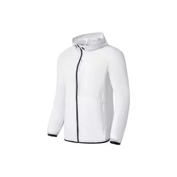 Подкладка серии Fitness, однотонная, водостойкая, трехмерного кроя, спортивная куртка с капюшоном, мужская куртка белого цвета AFDS349-4 M