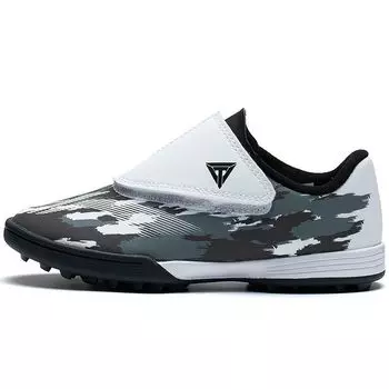 Подкладка Синтетическая кожа Удобные профессиональные устойчивые низкие детские футбольные бутсы Детские футбольные бутсы Черные белые ASTT008-4 34