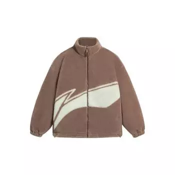 Подкладка Спортивная серия Lifestyle с цветным блоком и логотипом Повседневная куртка из овечьего флиса и хлопка Куртка унисекс Прянично-коричневая AJMS107-3 M
