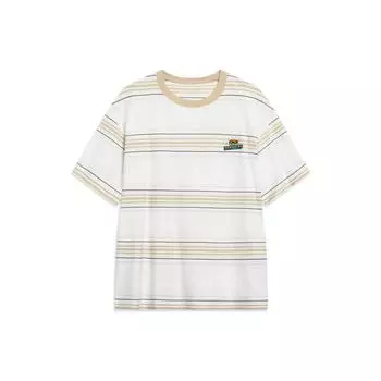 Подкладка Спортивный стиль жизни Серия Полосатый круглый вырез пуловер короткий рукав футболка мужские топы Off-White AHST185-4 XL