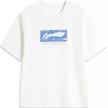 Подкладка Sports Life Series Круглый вырез Повседневная трикотажная свободная футболка с коротким рукавом Мужские топы Молочно-белый AHSU555-1 2XL