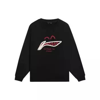 Подкладка Sports Life Series Пуловер с принтом логотипа на флисовой подкладке Топы унисекс Черный AWDSG91-2 L