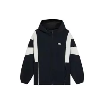Подкладка Sports Lifestyle Series Woven Color Block Hooded Long Sleeve Jacket Men Jacket Black AFDT531-2 S
