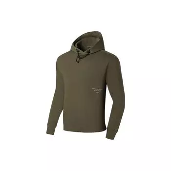 Подкладка Тренировочная серия Однотонный свитер с капюшоном и принтом букв, с длинными рукавами, толстовка унисекс, темно-оливково-зеленый AWDSF89-1 XXL