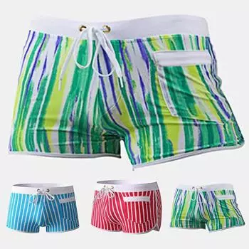 Подкладка в полоску с эластичной резинкой на талии, шорты для плавания, купальные костюмы для серфинга L синий