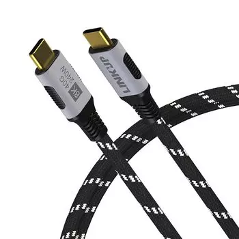 ПОДКЛЮЧЕНИЕ - USB 4.0 240 Вт 40 Гбит/с Type-C Thunderbolt 4 кабель [1,5 м] 8K/60 Гц видео, быстрая передача данных, быстрая зарядка, прочный чехол с рукавами iPhone 15/16