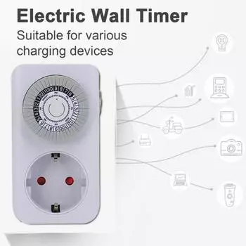 Подключаемый механический таймер для электрической розетки, универсальная домашняя бытовая техника, интеллектуальный механический таймер для розетки EU Plug