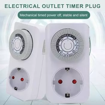 Подключаемый механический таймер для электрической розетки, универсальная домашняя бытовая техника, интеллектуальный механический таймер для розетки EU Plug