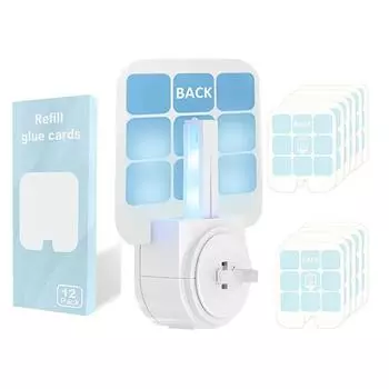 Подключаемый убийца комаров в помещении, отпугиватель комаров, ловец моли, регулируемые ночные светильники против комаров с наклейками 10Pcs