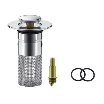 Подключите и нажмите Тип пробка для раковины из нержавеющей стали, фильтр, коллектор One Size