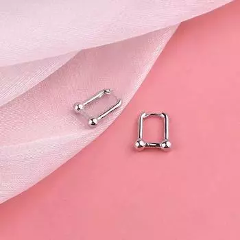 Подкова U-образная из стерлингового серебра S925 пробы, простые универсальные модные серьги в холодном стиле 925