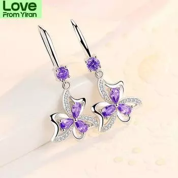 Подлинная 925 пробы серебряная подвеска с кубическим цирконием для женщин, изящная серебряная подвеска с перидотом и бриллиантами 925 пробы, коробка для сережек Orecchini розовый