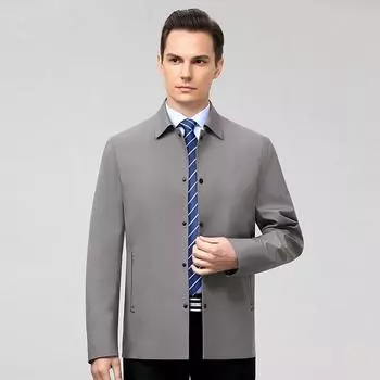 Подлинная новая мужская куртка с лацканами на весну и осень, одежда для пап среднего возраста, деловая одежда, свободная повседневная куртка 170