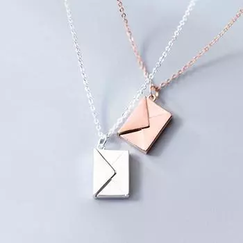 Подлинная подвеска из стерлингового серебра 925 пробы, ожерелье для женщин, конверт, любовник, подвеска с надписью, лучшие подарки для подруги