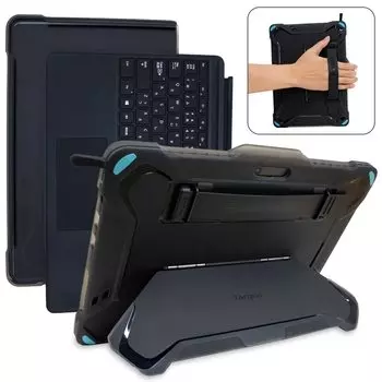 Подлинная прочная поверхность Pro8 Full включает в себя клавиатуру, ручку, регулируемую подставку, ударопрочный и устойчивый к падениям, прочный и стильный [Targus Product] чехол, чехол, чёрный