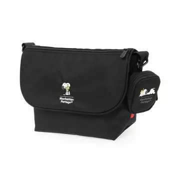 Подлинная сумка-мессенджер 1605JRFZPPEANUTSFW24 нейлоновая сумка-мессенджер JR FZP PEANUTS FW2024 черная [Manhattan Portage] [официальная]