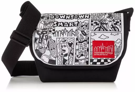 Подлинная сумка-мессенджер Повседневная сумка-мессенджер JR Canvas Art Print Black [Manhattan Portage] [Официальный]