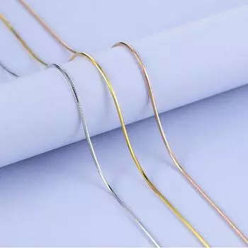 Подлинная твердая цепочка из стерлингового серебра 925 пробы, ожерелье для мужчин и женщин, ювелирные изделия в виде змеиной цепочки, мужские и женские ожерелья-колье 0,7 мм 45cm