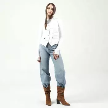 Подлинная женщина из натуральной кожи, женский жилет