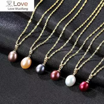 Подлинное 18-каратное золото с красным натуральным пресноводным жемчугом, ожерелье для женщин, помолвка, ювелирные изделия S925 40CM