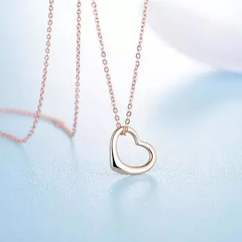 Подлинное 18-каратное золотое ожерелье с подвеской в виде цветного золота, романтическое ожерелье в форме сердца на День святого Валентина AU750 на ключицу