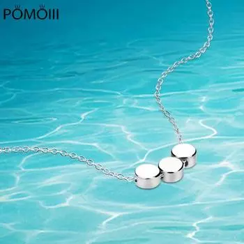 Подлинное круглое ожерелье из стерлингового серебра 925 пробы, классическая простая идеальная подвеска для женщин, подарки на день рождения