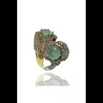 Подлинное женское кольцо из стерлингового серебра с нефритом